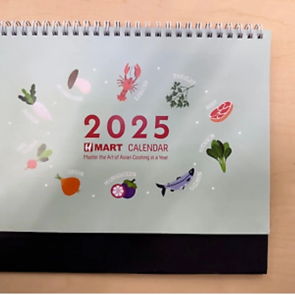 Green and Black 2025 Office Calendar with Spiral Binding